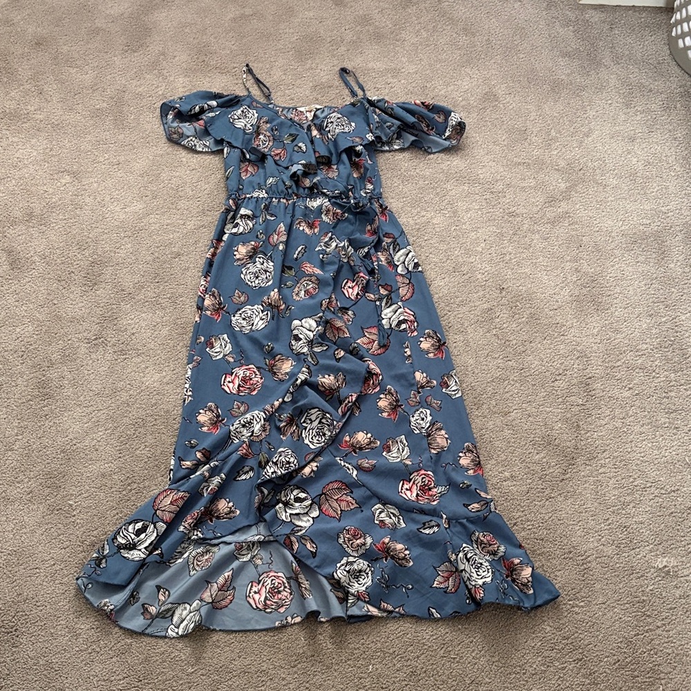 Blush Floral Blue and Pink Dress
